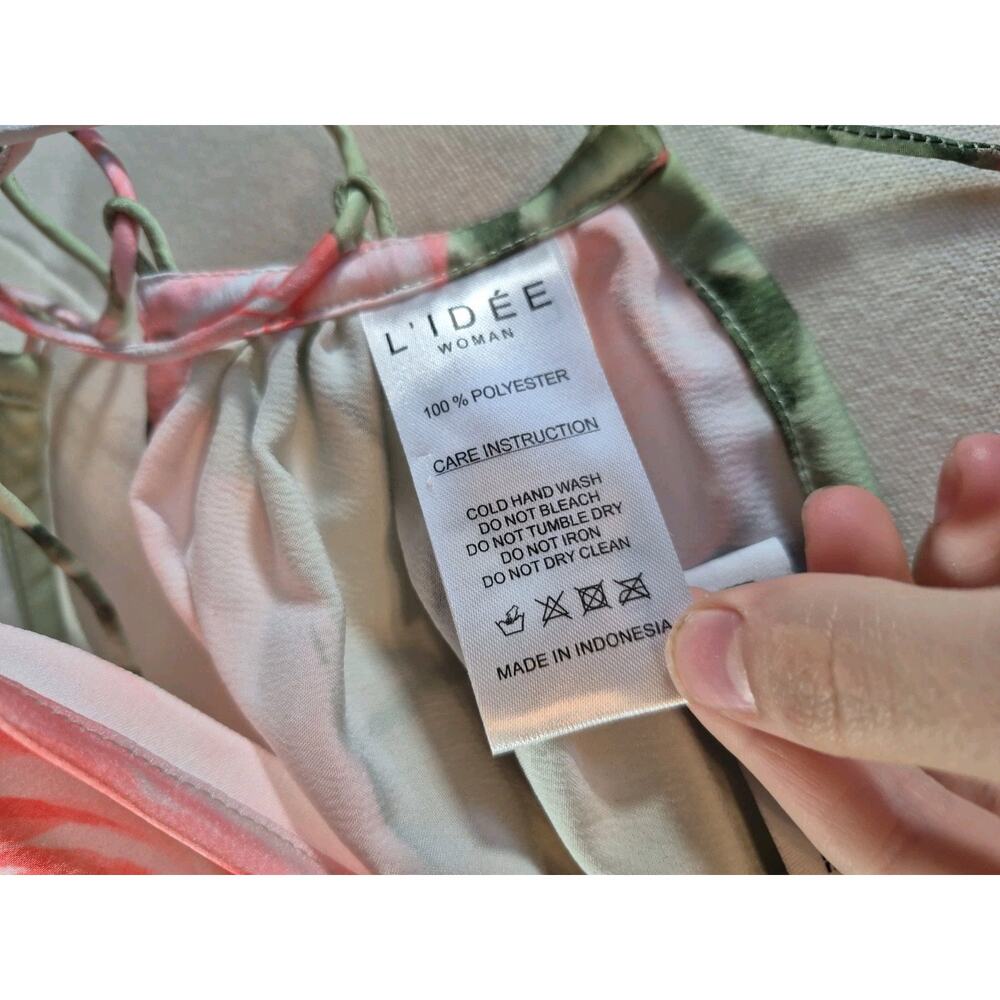 L'IDEE Woman Jardin Fluer Rose Green Pink Top Maxi Skirt Set US 2 - Picture 16 of 16